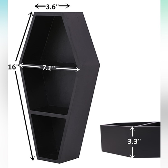 Black Coffin Wall Shelf NEVER USED - Picture 7 of 9